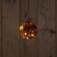Glass Ball Antique Gold 12Cm 10Led Classic Warm / Mercu - Anna's Collection - thumbnail