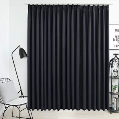 VidaXL Gordijn verduisterend met haken 290x245 cm zwart