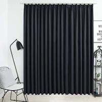 VidaXL Gordijn verduisterend met haken 290x245 cm zwart VidaXL Gordijn verduisterend met haken 290x245 cm zwart