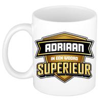 Naam mok Adriaan - wit - Superieur - keramiek - 300 ml - cadeau collega beker - thumbnail