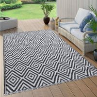 VidaXL Buitenkleed arakil 160x230 cm pp wit en zwart