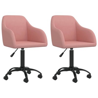 Vidaxl Eetkamerstoelen Draaibaar 2 St Fluweel Roze