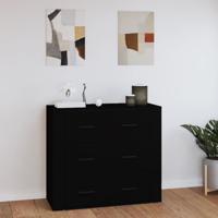 Dressoir 80x33x70 cm bewerkt hout zwart