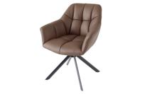 Draaistoel PAPILLON draaibaar 180 graden met armleuningen Leather bruin zwart - 44595
