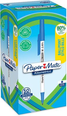 Paper Mate balpen Kilometrico, medium, doos van 50 stuks, blauw