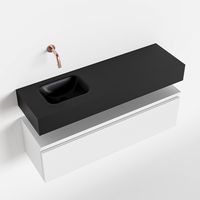 Toiletmeubel Mondiaz Andor | 100 cm | Meubelkleur Talc | Lex vrijhangend wastafel Urban Links | Zonder kraangat
