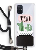 I love cacti: Samsung Galaxy A71 Transparant Hoesje met koord I love cacti: Samsung Galaxy A71 Transparant Hoesje met koord