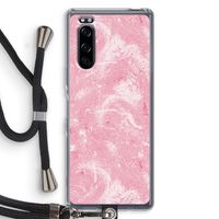 Abstract Painting Pink: Sony Xperia 5 Transparant Hoesje met koord