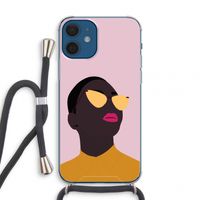 Yellow glasses: iPhone 12 mini Transparant Hoesje met koord