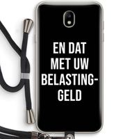 Belastinggeld - Zwart: Samsung Galaxy J7 (2017) Transparant Hoesje met koord