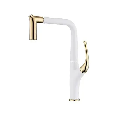 AquaLuxe - Luxe Uittrekbare Keukenmengkraan in Geborsteld Goud & Zwart