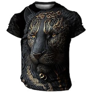 Voor heren T-shirt Grafisch dier Tijger Strakke ronde hals Kleding 3D-afdrukken Buiten Dagelijks Korte mouw Afdrukken Vintage Modieus Ontwerper Lightinthebox