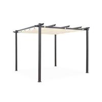 sweeek - Pergola, aluminium, 3x3m, met uitschuifbaar zonnescherm