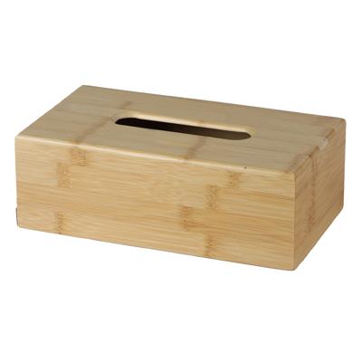Tissuedoos/tissuebox - naturel - rechthoekig - bamboe hout - 25 x 14 x 8.5 cm