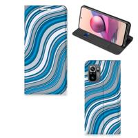Xiaomi Redmi Note 10 4G | 10S | Poco M5s | Hoesje met Magneet | Waves Blue