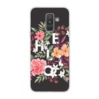 Hello in flowers: Samsung Galaxy A6 Plus (2018) Transparant Hoesje
