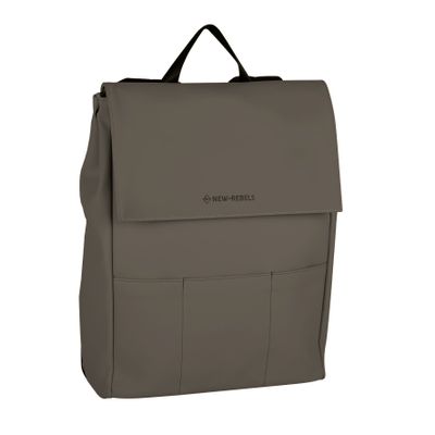 New Rebels Omar Lincoln Taupe 17L Rugtas met Flap Waterafstotend Laptop 15.6"