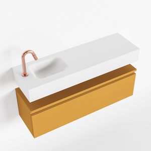 Toiletmeubel Mondiaz Andor | 100 cm | Meubelkleur Ocher | Lex vrijhangend wastafel Talc Links | 1 kraangat