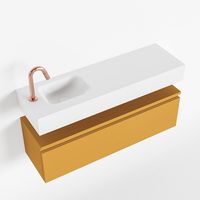 Toiletmeubel Mondiaz Andor | 100 cm | Meubelkleur Ocher | Lex vrijhangend wastafel Talc Links | 1 kraangat