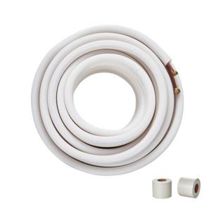 VEVOR 50FT Mini Split Line Kit, 1/4" en 3/8" OD Koperen Leidingen met Drielaagse Isolatie, voor Mini Split Airconditioners, Koelmiddel- of Warmtepompapparatuur en HVAC met