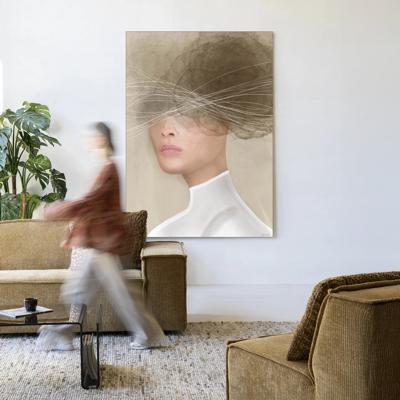 Urban Cotton Wandkleed 'Mood Cloud' 145 x 190cm in Frame - black