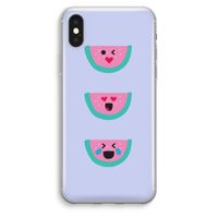 Smiley watermeloen: iPhone XS Max Transparant Hoesje