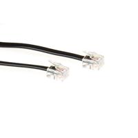 ACT RJ11 Telefoonkabel 5m M/M zwart ACT RJ11 Telefoonkabel 5m M/M zwart