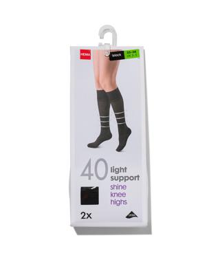 HEMA 2-pak Kniekousen Licht Ondersteunend 40 Denier Zwart (zwart)