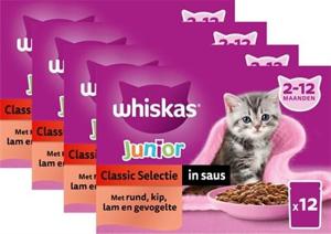 Whiskas Whiskas multipack pouch junior classic selectie vlees in saus