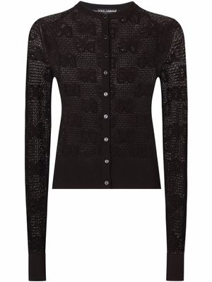 Dolce & Gabbana cardigan à logo DG - Noir