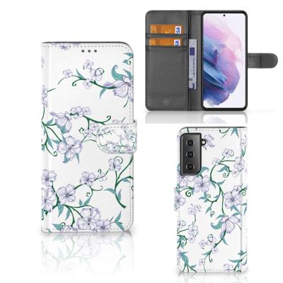 Samsung Galaxy S21 Plus Uniek Hoesje Blossom White | Portemonnee hoesje