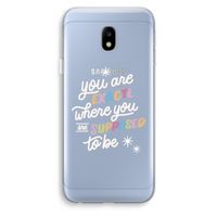 Right Place: Samsung Galaxy J3 (2017) Transparant Hoesje