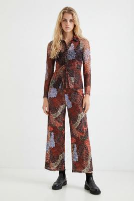 Elastisch shirt met sierranden - ORANGE - XL Elastisch shirt met sierranden - ORANGE - XL