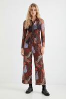 Elastisch shirt met sierranden - ORANGE - XL