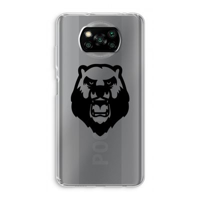 Angry Bear (black): Xiaomi Poco X3 Pro Transparant Hoesje