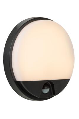 Lucide HUPS IR - Wandlamp Binnen/Buiten - Ø 21 cm - LED - 1x10W 3000K - IP54 - Bewegingssensor - Zwart Lucide HUPS IR - Wandlamp Binnen/Buiten - Ø 21 cm - LED - 1x10W 3000K - IP54 - Bewegingssensor - Zwart