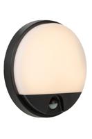 Lucide HUPS IR - Wandlamp Binnen/Buiten - Ø 21 cm - LED - 1x10W 3000K - IP54 - Bewegingssensor - Zwart
