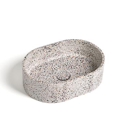 Waskom Ideavit Idea.Rock-E5 40x28x12 cm Ovaal Beton Terrazzo Wit Ideavit