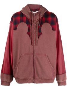 Maison Margiela x Pendleton hoodie zippé à empiècements - Rouge