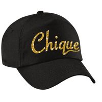 Chique pet /cap zwart met gouden bedrukking volwassenen Chique pet /cap zwart met gouden bedrukking volwassenen