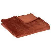 Fleece deken/fleeceplaid - terracotta - 125 x 150 cm - polyester - bankdeken