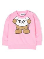 Moschino Kids sweat en coton à logo imprimé - Rose - thumbnail