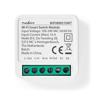 Nedis SmartLife Schakelaar | Wi-Fi | 3680 W | Kroonsteen | App beschikbaar voor: Android / IOS - WIFIWMS10WT