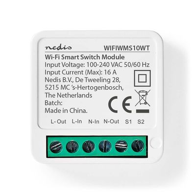 Nedis SmartLife Schakelaar | Wi-Fi | 3680 W | Kroonsteen | App beschikbaar voor: Android / IOS - WIFIWMS10WT
