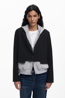 Gecombineerd gebreid colbert - BLACK - XL