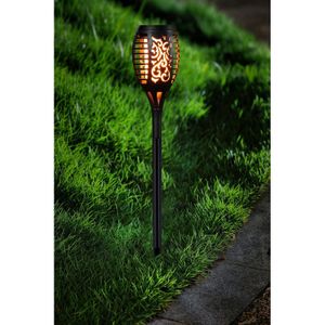 Voordeelset van 15x stuks tuinlamp solar fakkel / tuinverlichting met vlam effect 48,5 cm