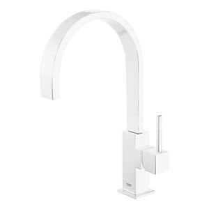 Keukenkraan Tres Top | Opbouw | 360° Draaibaar | Mengkraan | 1-hendel | Vierkant | Wit mat