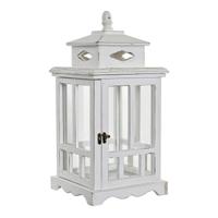 Lantaarn DKD Home Decor Wit Kristal Pijnboom (22.5 x 22.5 x 47 cm)