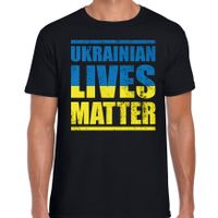 Ukrainian lives matter t-shirt zwart heren - Oekraine shirt met Oekraiense vlag  2XL  -