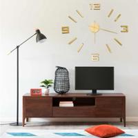 VidaXL 3d-wandklok modern xxl 100 cm goudkleurig